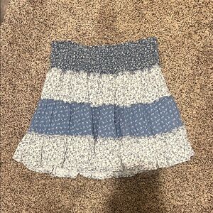 Blue and White Floral Skirt